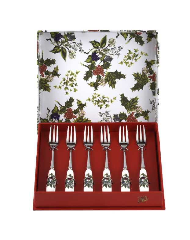 The Holly and the Ivy Set of 6 Pastry Forks